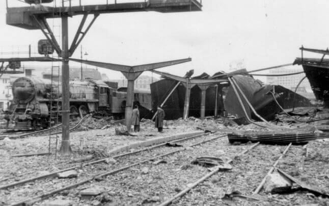 bobmbarded railwaystation